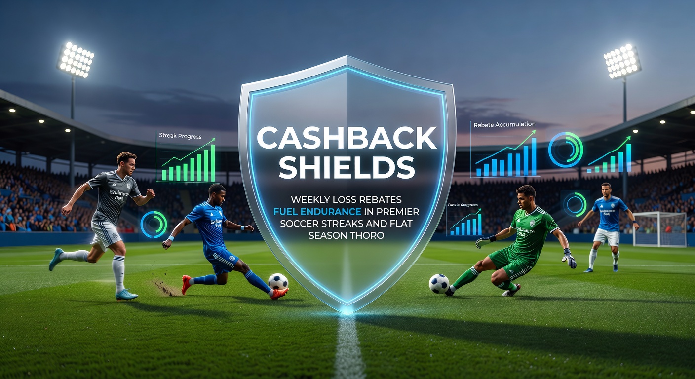 Illustration of a weekly calendar with rebate icons overlaying Premier League match schedules and flat racing tracks, emphasizing sustained betting cycles