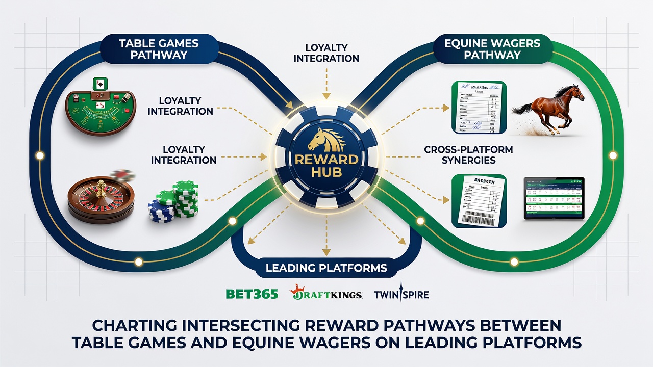 Screenshot of a betting platform interface displaying merged rewards for table games and horse racing
