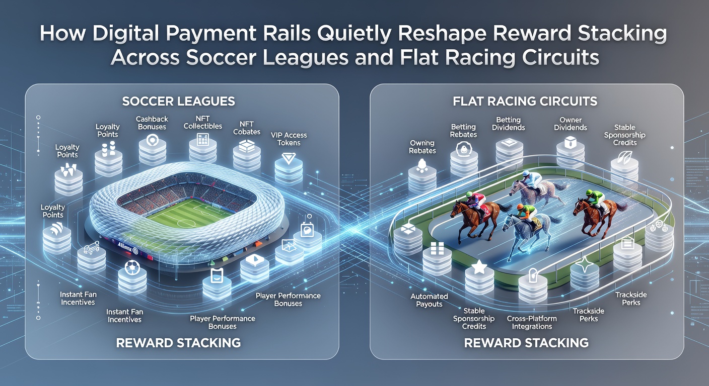 Flat racing circuit interface showing real-time reward stacking via digital payments
