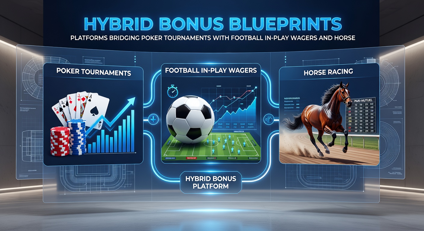 Screenshot of a hybrid betting app displaying poker leaderboard, live football odds, and each-way horse racing selections in one view