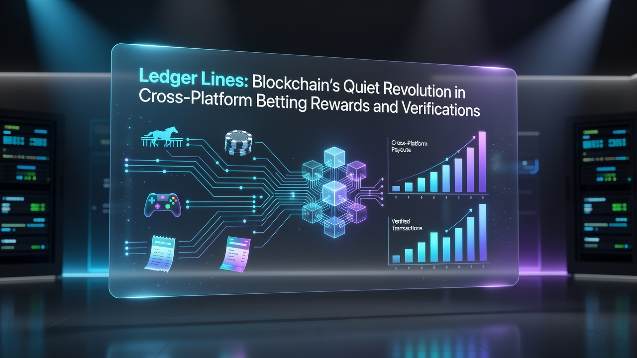 Cross-platform reward flow diagram illustrating ledger verification between betting sites