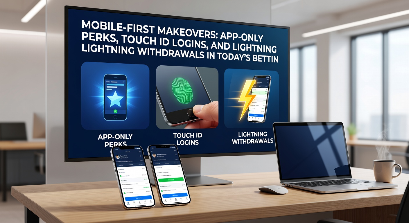 Close-up of a finger on a smartphone Touch ID sensor, overlaid with betting app icons and secure lock symbols