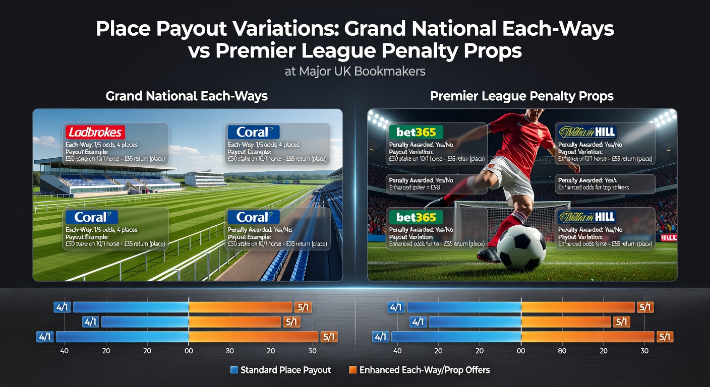 Thrilling Grand National runners charging towards the Aintree fences under a dramatic sky, highlighting the high-stakes each-way betting action