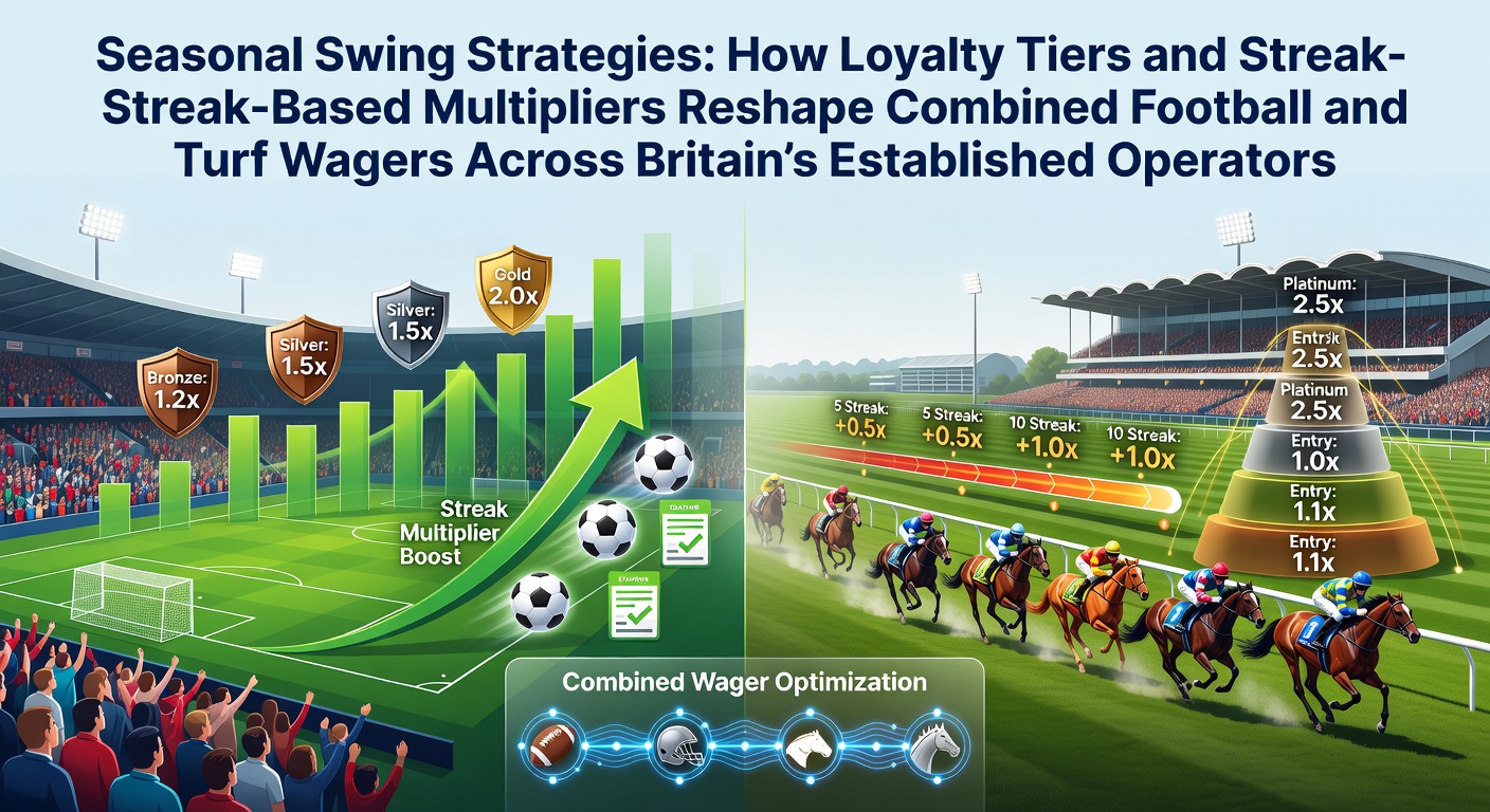 Loyalty tiers and streak multipliers displayed on a betting app interface for football and horse racing