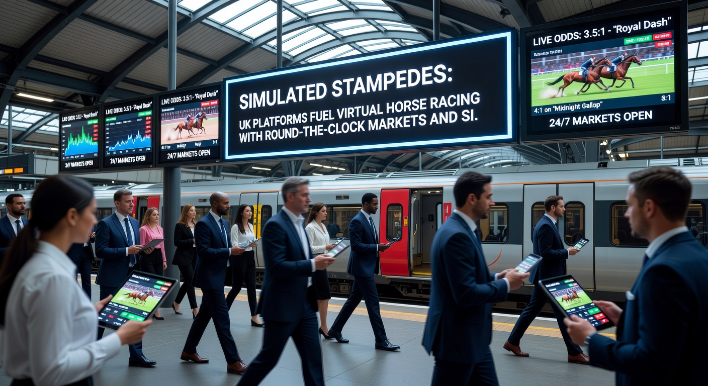 Close-up of a bet slip on a virtual horse racing market, highlighting signup bonus offers, boosted odds, and quick-settlement payouts on a UK bookmaker app